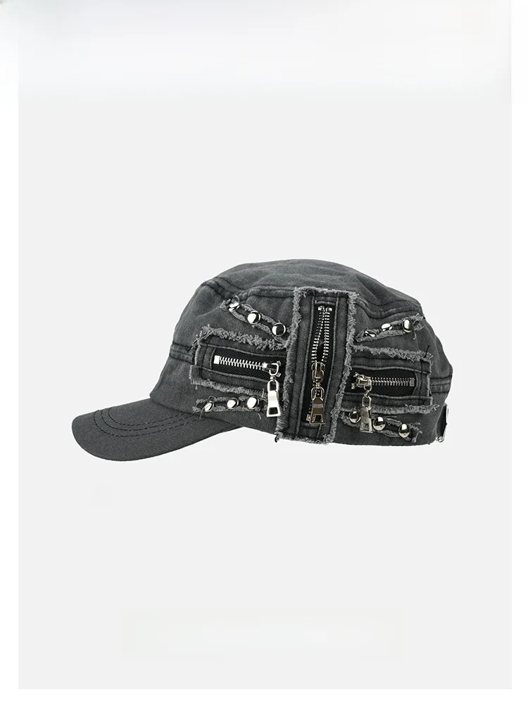 Washed Heavy Duty Rivet Zipper Flat Top Baseball Cap Trendy Personalized Metal High-End Feel Patchwork Design Streetwear
Washed Heavy Duty Rivet Zipper Flat Top Baseball Cap Trendy Personalized Metal High-End Feel Patchwork Design Streetwear