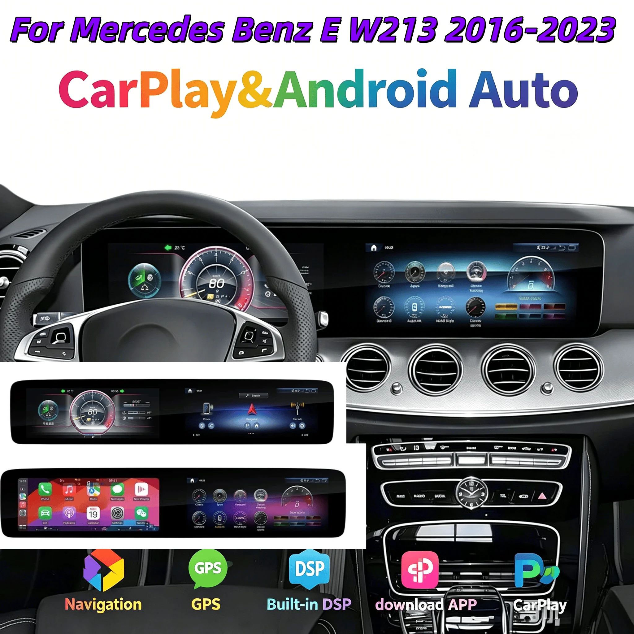 Dual Screen Carplay For Mercedes Benz E Class E200 E300 W213 2016-2023 Android Auto Car Multimedia Player GPS Navigation
Dual Screen Carplay For Mercedes Benz E Class E200 E300 W213 2016-2023 Android Auto Car Multimedia Player GPS Navigation