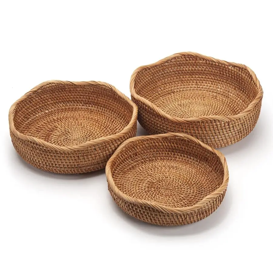 Bread Baskets Round Woven Fruit Bowls Key Holders Stackable for Storage, Snack, Fruit, Vegetable Natural Set of 3
Bread Baskets Round Woven Fruit Bowls Key Holders Stackable for Storage, Snack, Fruit, Vegetable Natural Set of 3