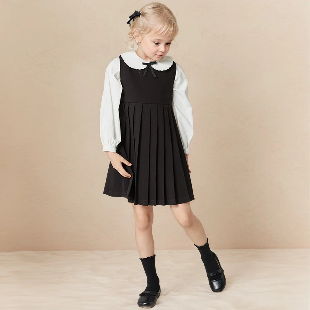 Autumn Summer Girl's Pleated Skirt Printed Splicing Long Short Sleeve Strap Baby Girl Korean Version Dress Fake Two Piece Dress
Autumn Summer Girl's Pleated Skirt Printed Splicing Long Short Sleeve Strap Baby Girl Korean Version Dress Fake Two Piece Dress