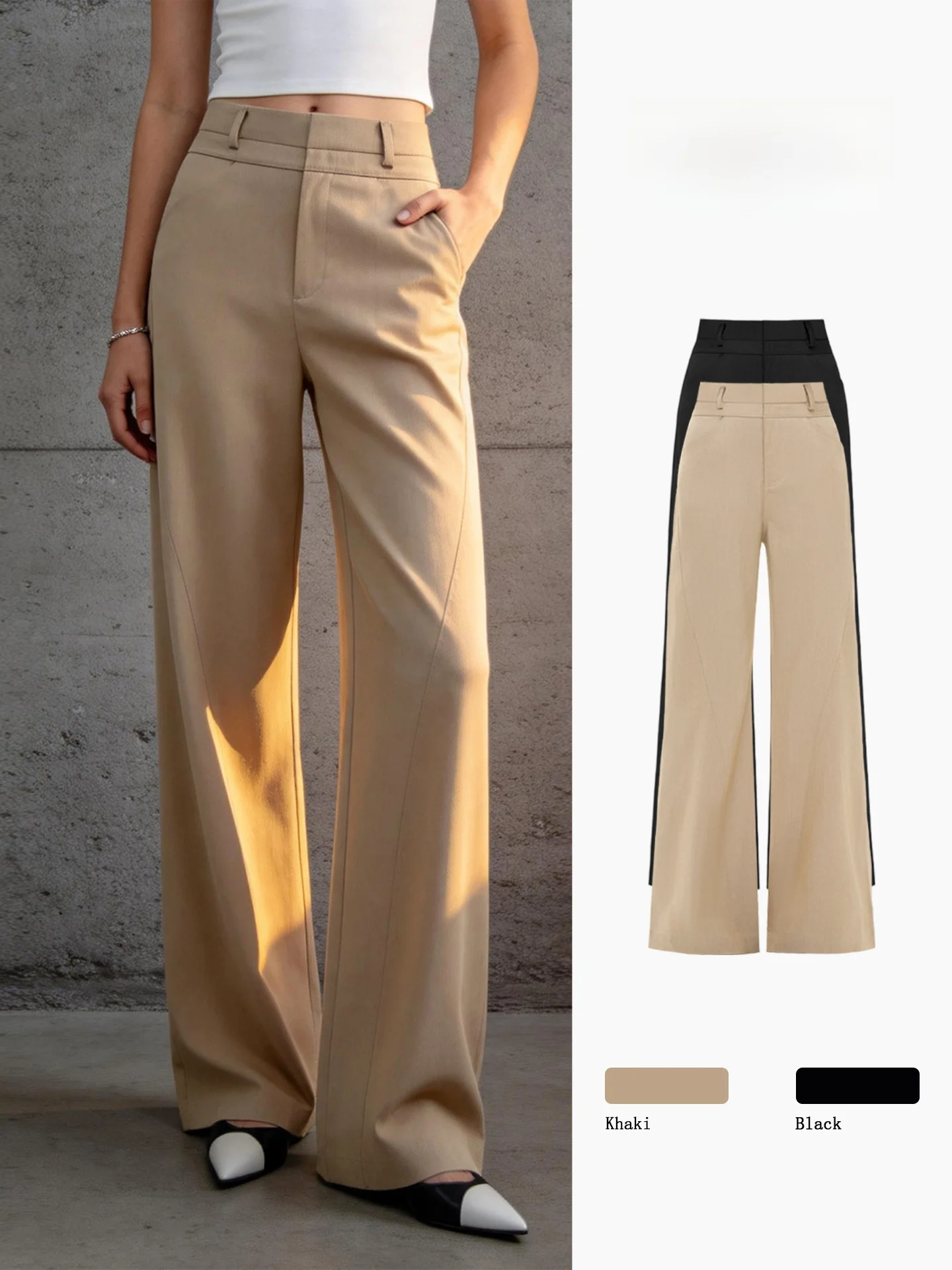 High Waist Drapey Suit Wide Leg Pants Women Summer Commute Straight Leg Flared Pants Small Size Slimming Casual Floor Length ...
High Waist Drapey Suit Wide Leg Pants Women Summer Commute Straight Leg Flared Pants Small Size Slimming Casual Floor Length ...