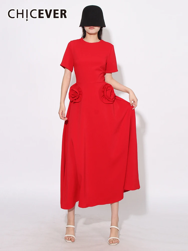 CHICEVER Floral Dresses For Women O Neck Short Sleeve High Waist Loose Folds Solid Elegant Spliced Zpper Summer Dress Female New
CHICEVER Floral Dresses For Women O Neck Short Sleeve High Waist Loose Folds Solid Elegant Spliced Zpper Summer Dress Female New