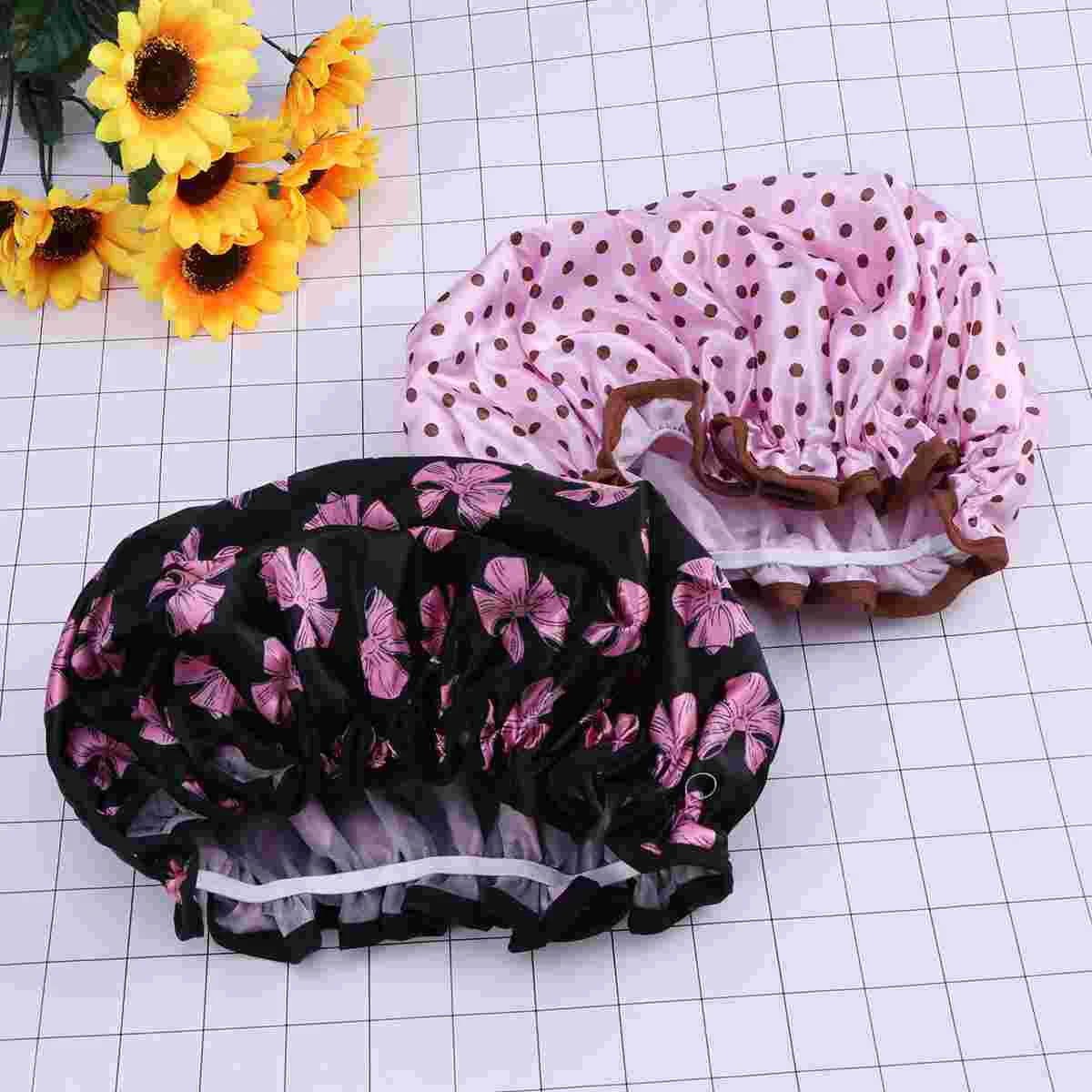 2 Pcs Turban Shower Cap Reusable Satin Hat Waterproof Hair Caps for Women Bath Disposable
2 Pcs Turban Shower Cap Reusable Satin Hat Waterproof Hair Caps for Women Bath Disposable