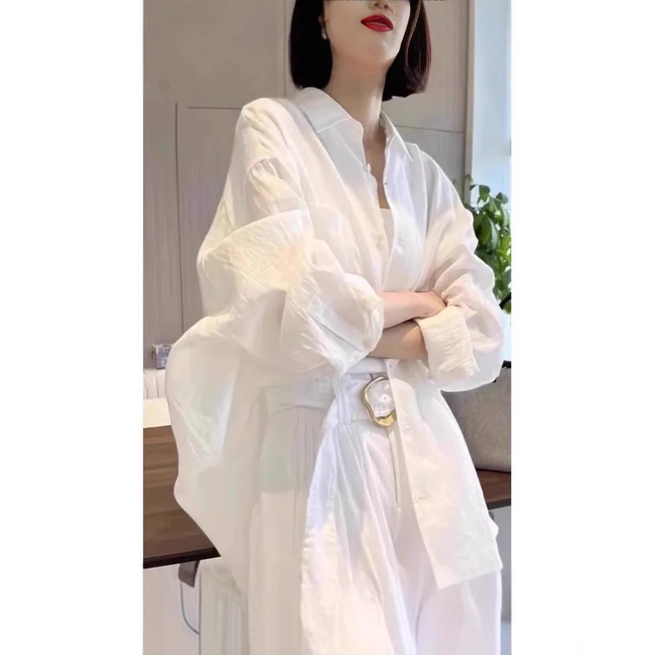 White Breathable Cotton Linen Sunscreen Long Sleeve Shirt For Women, Summer Thin Lazy Style Loose Slimming Casual Versatile Top
White Breathable Cotton Linen Sunscreen Long Sleeve Shirt For Women, Summer Thin Lazy Style Loose Slimming Casual Versatile Top
