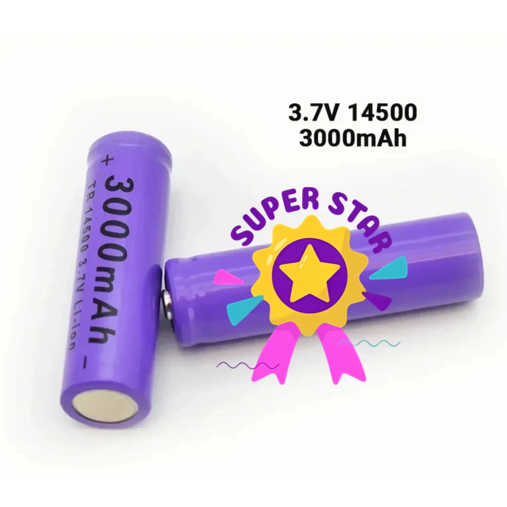 14500 3.7V 3000mAh lithium battery rechargeable battery flashlight battery LED flashlight toy+charger
14500 3.7V 3000mAh lithium battery rechargeable battery flashlight battery LED flashlight toy+charger