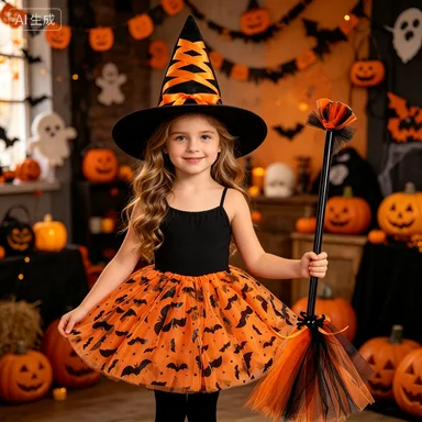 Girls Witch Tulle Tutu Skirt, Cosplay Dress Up with Pointed Hat for Halloween Carnival, Holiday & Themed Party Celebration
Girls Witch Tulle Tutu Skirt, Cosplay Dress Up with Pointed Hat for Halloween Carnival, Holiday & Themed Party Celebration