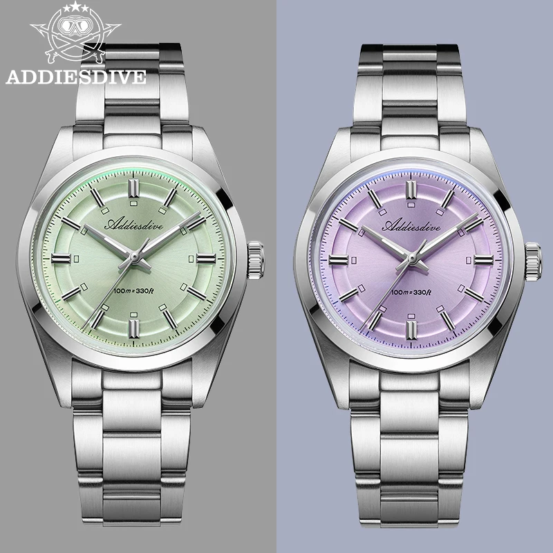 ADDIESDIVE Mens Quartz Watch 36mm VH31 Movement Bubble Glass Anti Scratch Blue Luminous Dial 316L Stainless Steel100M Waterproof
ADDIESDIVE Mens Quartz Watch 36mm VH31 Movement Bubble Glass Anti Scratch Blue Luminous Dial 316L Stainless Steel100M Waterproof