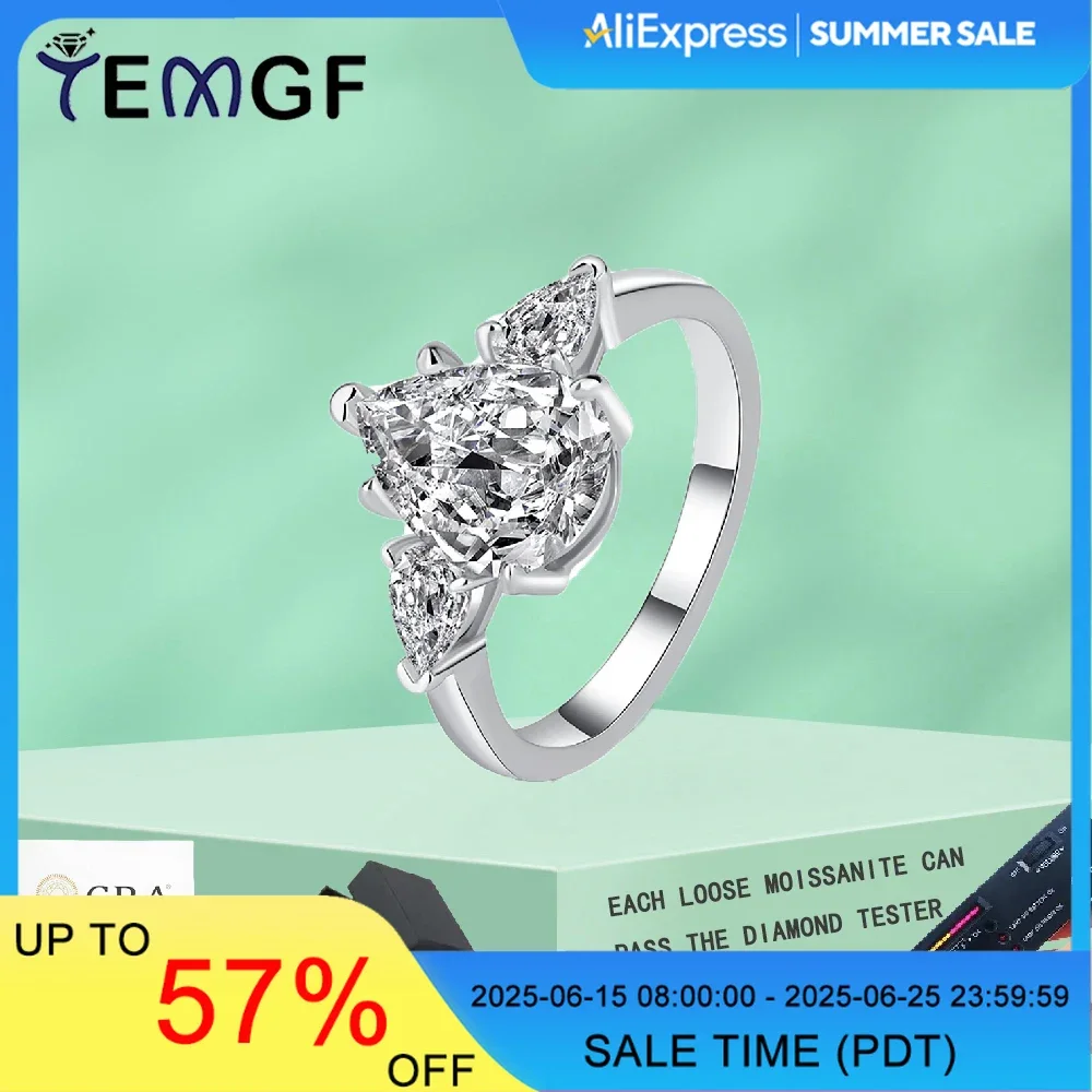 TEMGF Pear Cut All Moissanite Rings for Women 925 Sterling Silver 18K Plated 3 Stones Waterdrop Shape Engagement Wedding Band
TEMGF Pear Cut All Moissanite Rings for Women 925 Sterling Silver 18K Plated 3 Stones Waterdrop Shape Engagement Wedding Band