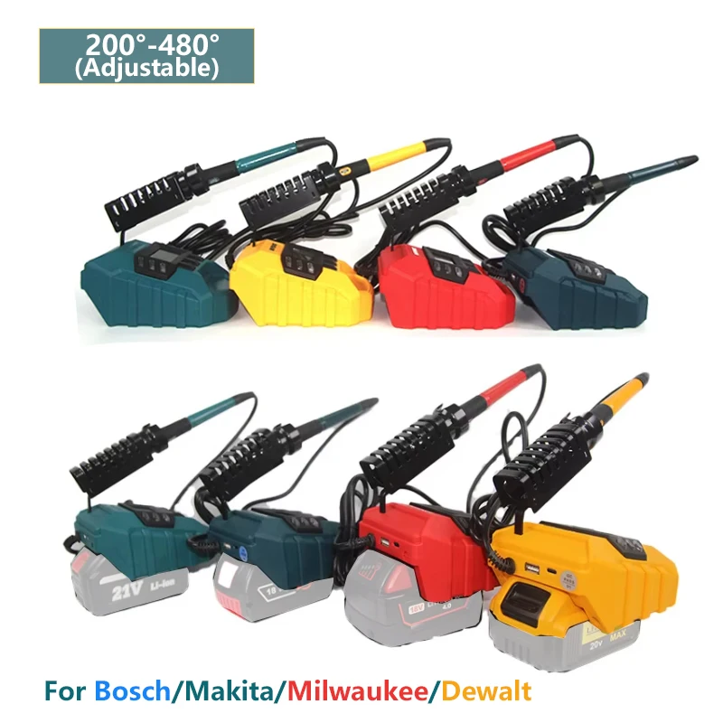 60W Electric soldering iron 200-480℃ Temperature Adjustable with USB type-c port For Makita/DeWalt/Milwaukee/bosch18V-21VBattery
60W Electric soldering iron 200-480℃ Temperature Adjustable with USB type-c port For Makita/DeWalt/Milwaukee/bosch18V-21VBattery