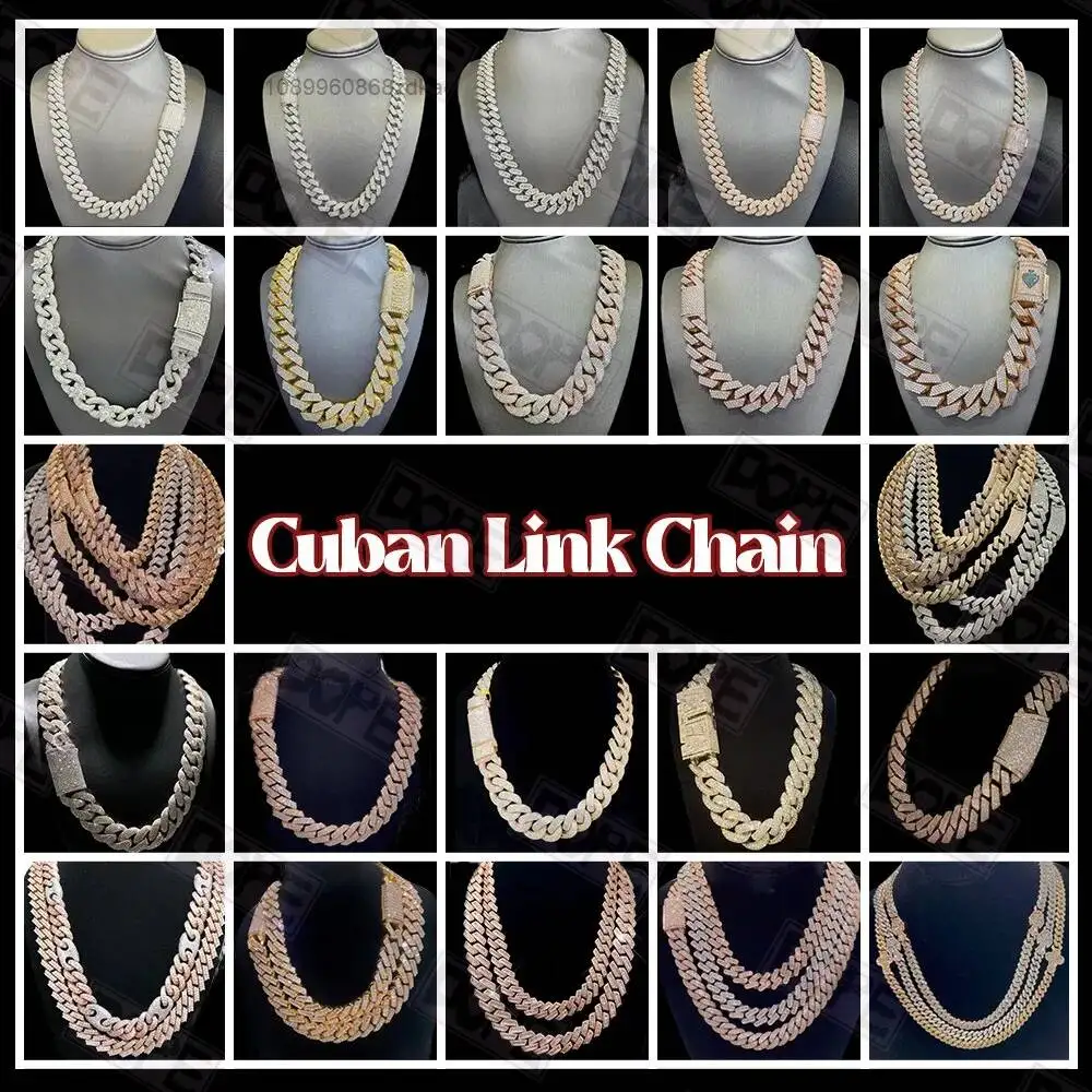 Fashion In Stock Moissanite Cuban Necklace 925 Sterling Silver 10mm Width Iced Out VVS Diamond Moissanite Cuban Chain..
Fashion In Stock Moissanite Cuban Necklace 925 Sterling Silver 10mm Width Iced Out VVS Diamond Moissanite Cuban Chain..