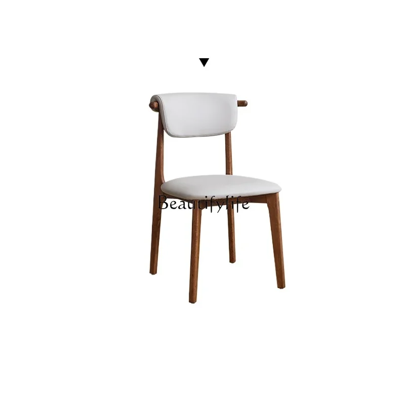 Nordic black walnut dining chair retro home restaurant solid wood modern simple back soft bag
Nordic black walnut dining chair retro home restaurant solid wood modern simple back soft bag