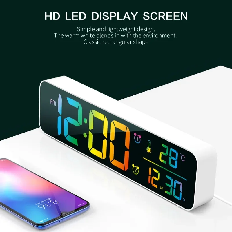 10.43Inch Large Digital Wall Clock Temperature Date 5 Level Brightness 12/24H USB Table Clock Plug-in Use Mirror LED Alarm Clock
10.43Inch Large Digital Wall Clock Temperature Date 5 Level Brightness 12/24H USB Table Clock Plug-in Use Mirror LED Alarm Clock
