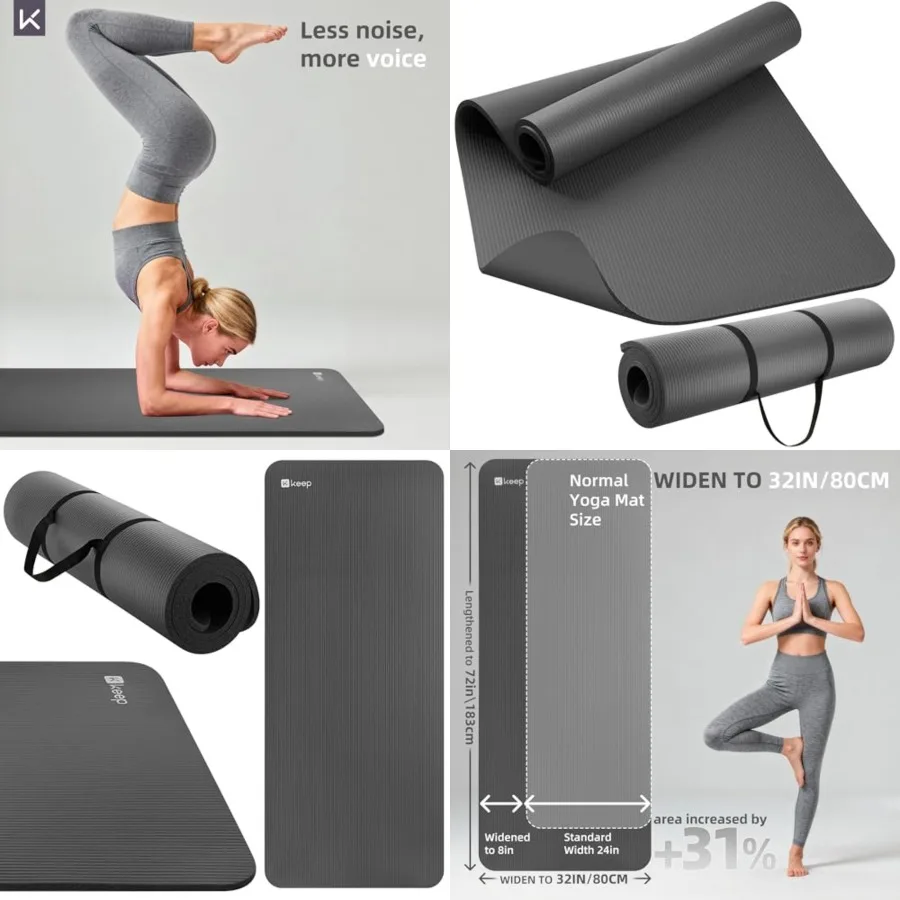 Extra Thick NBR Yoga Mat for Women and Men, 15mm Thick, 72"x32" Large Exercise Mat with Non-Slip Workout Mat for Yoga, Pilates,
Extra Thick NBR Yoga Mat for Women and Men, 15mm Thick, 72"x32" Large Exercise Mat with Non-Slip Workout Mat for Yoga, Pilates,