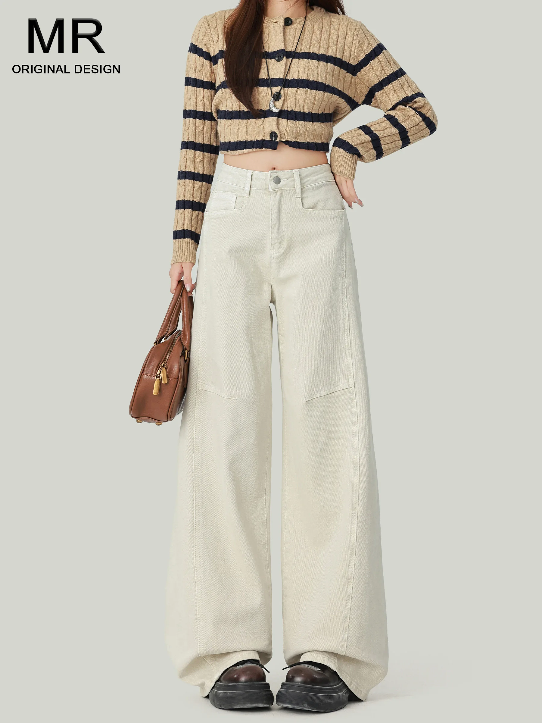 High Waist Wide Leg Denim Jeans Women's Autumn New Slimming Loose Design Drapey Straight Leg Pants Light Brown Casual Style
High Waist Wide Leg Denim Jeans Women's Autumn New Slimming Loose Design Drapey Straight Leg Pants Light Brown Casual Style