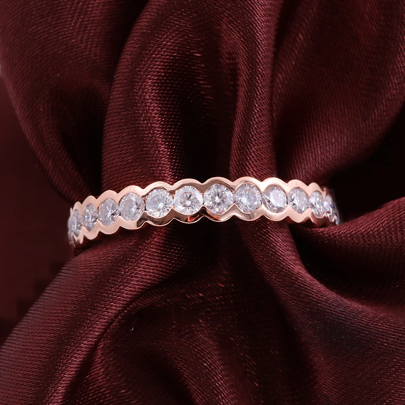 Provence 925 Sterling Silver Bezel Eternity Band With 2.5mm Round Def Vvs Moissanite Diamonds GRA Cert Rose Gold Plated Jewelry
Provence 925 Sterling Silver Bezel Eternity Band With 2.5mm Round Def Vvs Moissanite Diamonds GRA Cert Rose Gold Plated Jewelry