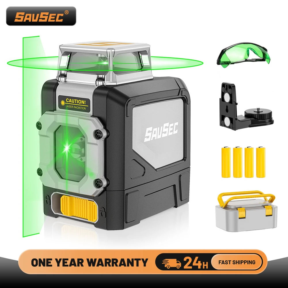 2D Laser Level Self Leveling SAVSEC 360° Laser Tool Green Cross Line for Construction and Picture Hanging with Hard Carry Case
2D Laser Level Self Leveling SAVSEC 360° Laser Tool Green Cross Line for Construction and Picture Hanging with Hard Carry Case