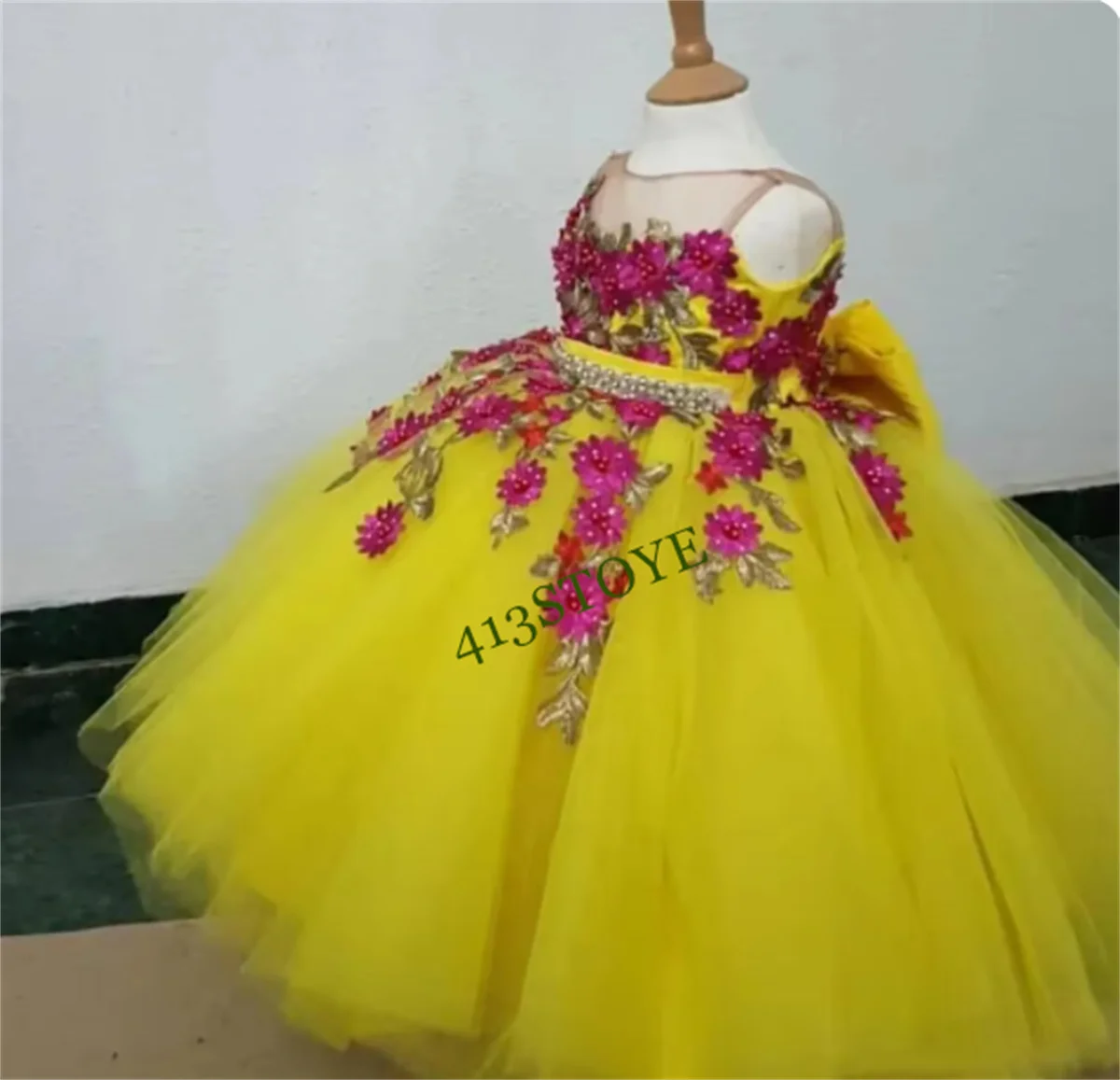 Cute Yellow Flower Girl Dresses for Wedding Lace 3D Floral Applique Girls Pageant Dress Ball Gown Birthday Party Dress
Cute Yellow Flower Girl Dresses for Wedding Lace 3D Floral Applique Girls Pageant Dress Ball Gown Birthday Party Dress