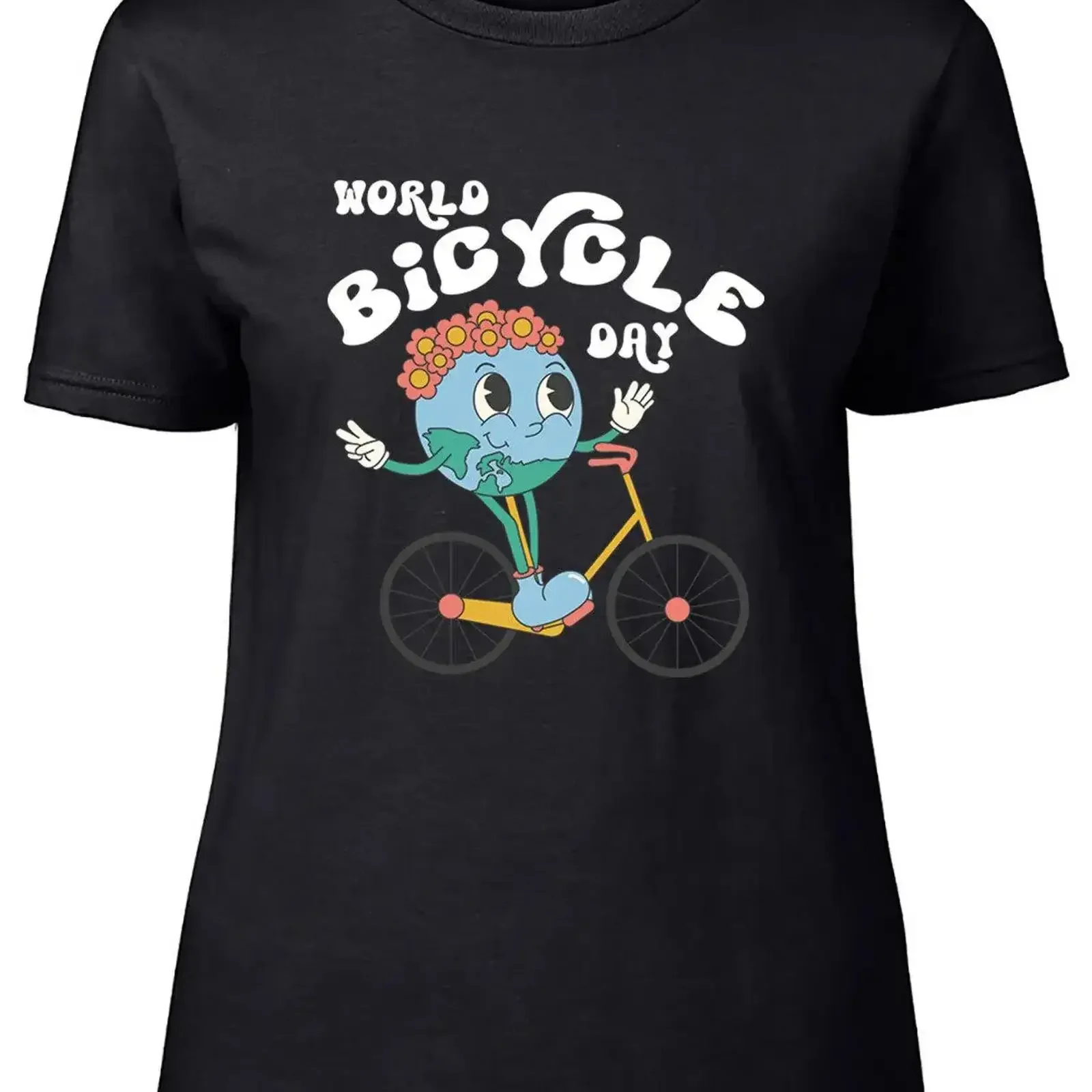 World Bicycle Day Womens T Shirt Celebrate Cycling Cycles Ladies vintage Washed Unisex Breathable homme Top For Everyday Wear 
World Bicycle Day Womens T Shirt Celebrate Cycling Cycles Ladies vintage Washed Unisex Breathable homme Top For Everyday Wear