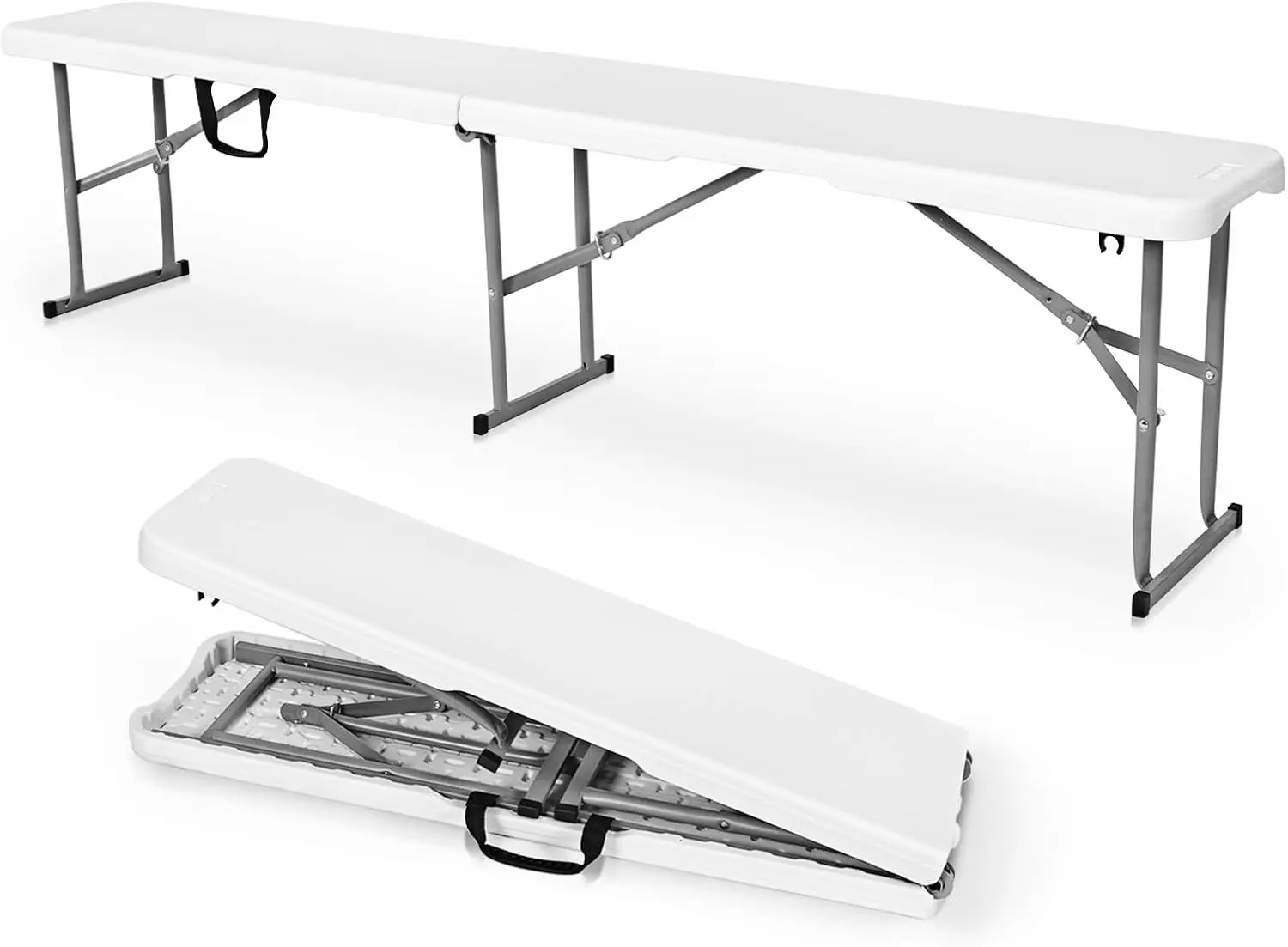 6 Foot Folding Bench, Heavy Duty Plastic Portable Bench for Picnic Party Camping, White
6 Foot Folding Bench, Heavy Duty Plastic Portable Bench for Picnic Party Camping, White