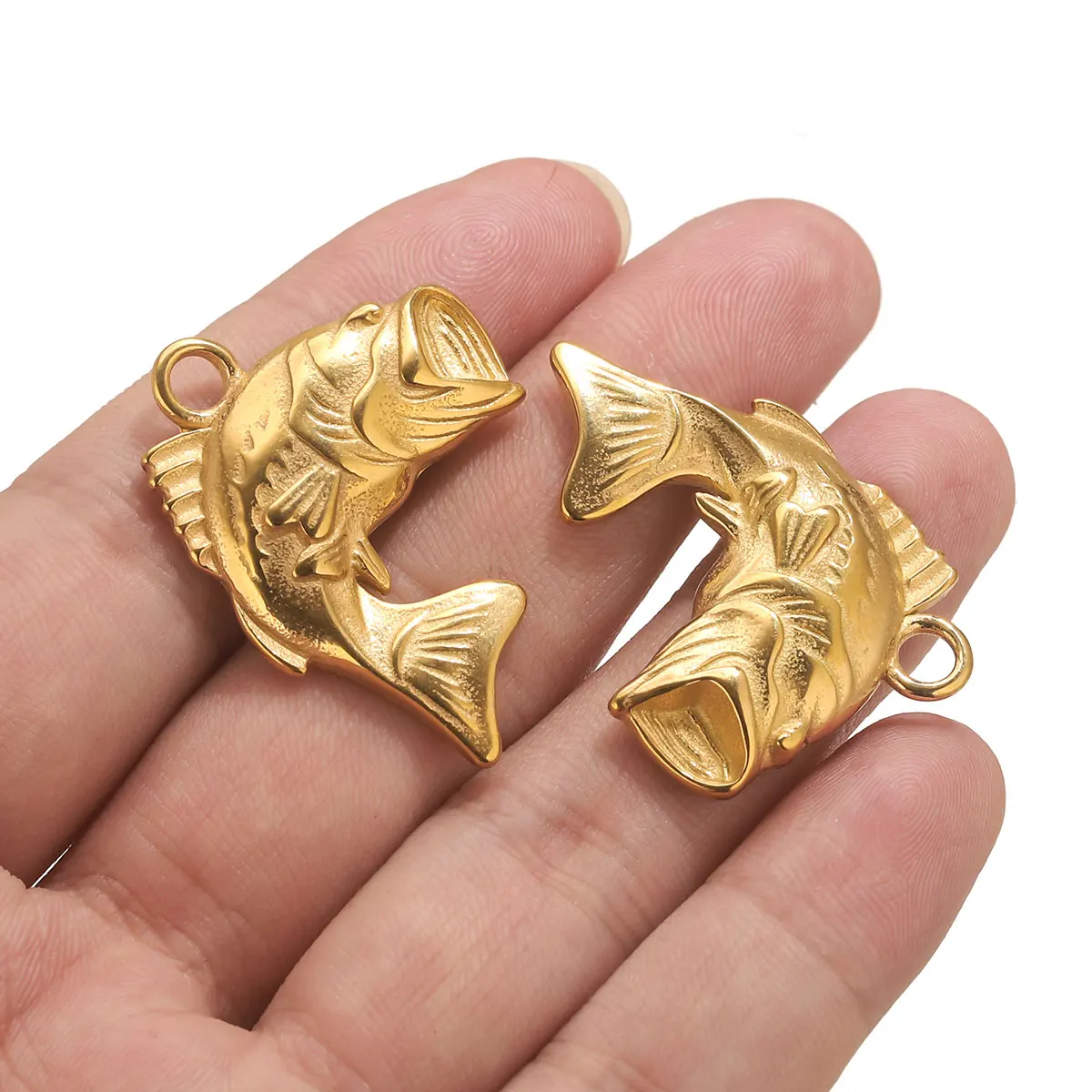2 PCS Stainless Steel Cast Fish Pendant Charm Summer Jewelry Connector Suitable for Women's Earrings and Necklaces DIY Wholesale
2 PCS Stainless Steel Cast Fish Pendant Charm Summer Jewelry Connector Suitable for Women's Earrings and Necklaces DIY Wholesale
