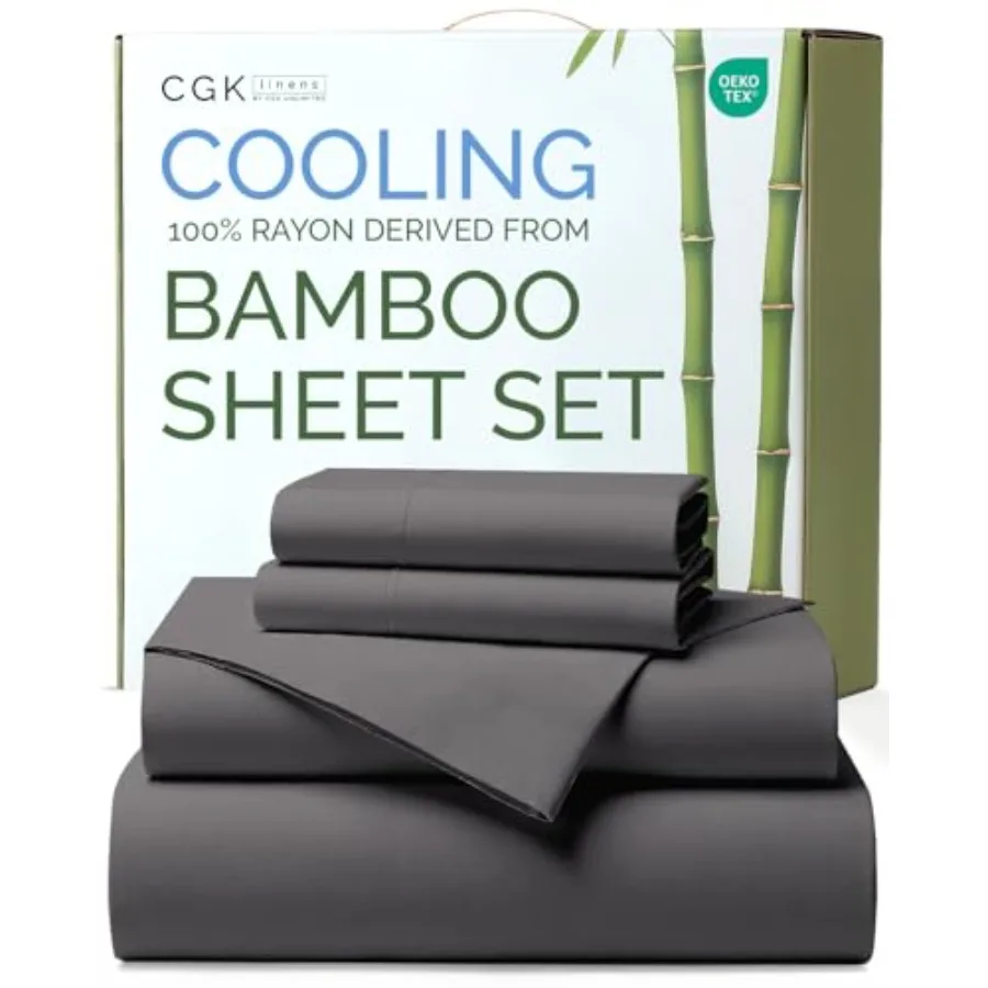 100% Rayon Derived From Bamboo - Bamboo Sheets Size - Cooling Sheets for - Soft Breathable and Hotel Luxury Bedding - 1 Flat an
100% Rayon Derived From Bamboo - Bamboo Sheets Size - Cooling Sheets for - Soft Breathable and Hotel Luxury Bedding - 1 Flat an