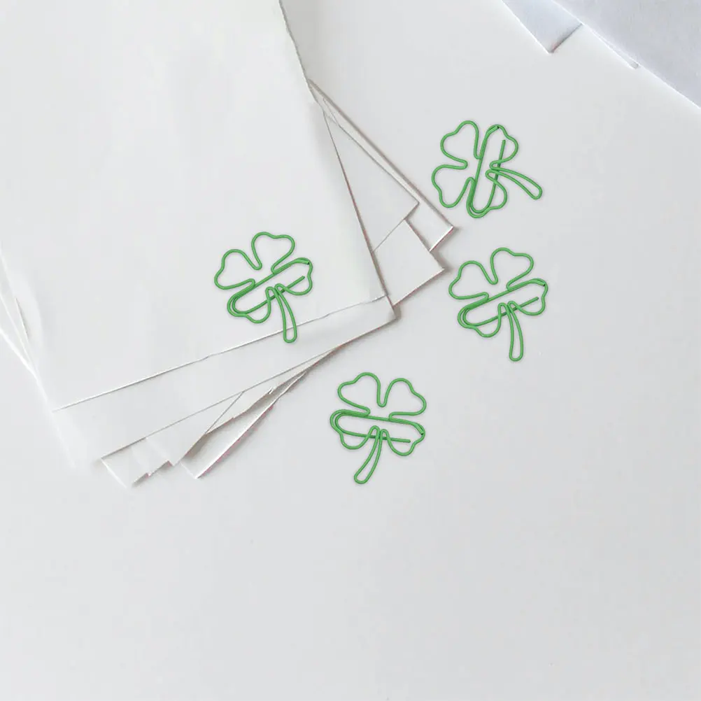 30pcs Four Leaf Clover Paper Clips Cute Decorative Metal Office Supplies Unique Shamrock Shaped Novelty Stationery
30pcs Four Leaf Clover Paper Clips Cute Decorative Metal Office Supplies Unique Shamrock Shaped Novelty Stationery