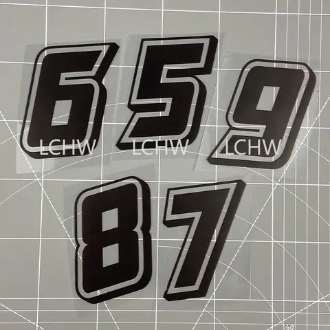 Black racing Number 0-9 Motorcycle Sticker Motorbike Fuel Tank Helmet Front Fairing Side Panels Universal Vinyl Decals