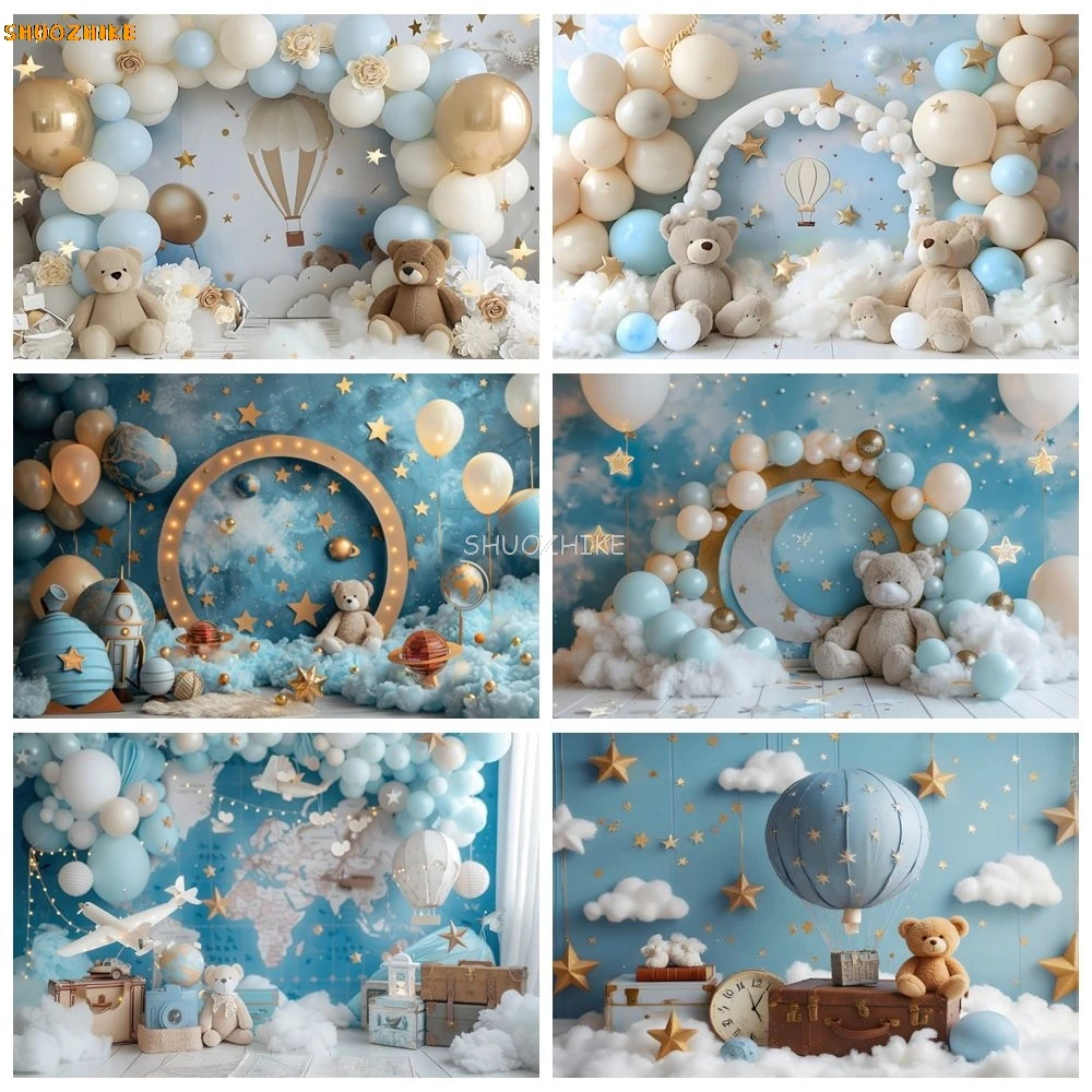 Moon Stars Ballons Toy Bear Backdrop Newborn Baby Shower 1st Birthday Party Portrait Cake Smash Photography Background Decor
Moon Stars Ballons Toy Bear Backdrop Newborn Baby Shower 1st Birthday Party Portrait Cake Smash Photography Background Decor