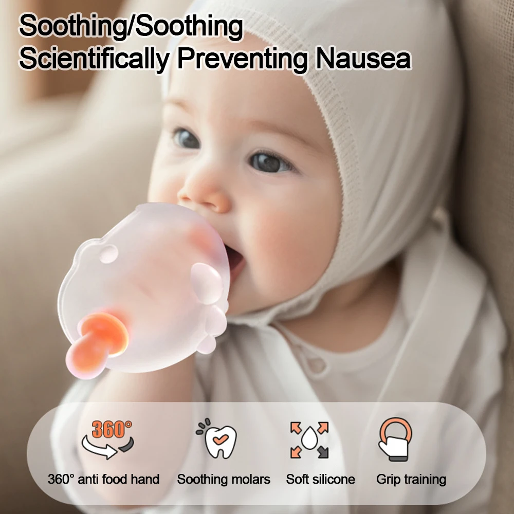 Cute Silicone Teether Gloves Anti-Eating Training Grip Hand Teether Portable Washable Kids Teething Toys
Cute Silicone Teether Gloves Anti-Eating Training Grip Hand Teether Portable Washable Kids Teething Toys