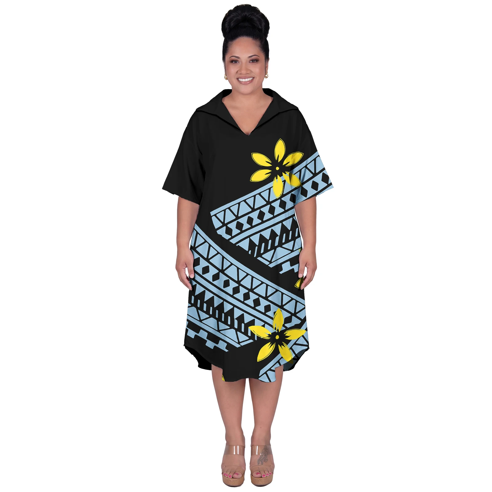 Latest Design Custom Polynesian Tribal Plus Size V-Neck Ladies Wear Samoan Dresses Floral Print Hawaiian Beach Party Women Dress
Latest Design Custom Polynesian Tribal Plus Size V-Neck Ladies Wear Samoan Dresses Floral Print Hawaiian Beach Party Women Dress
