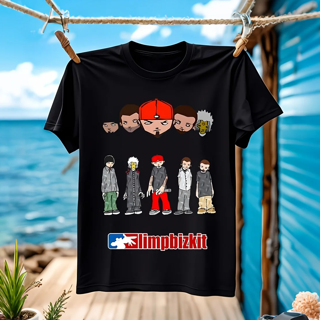 Limp Bizkit, группа с графикой, принт персонажей, рок-музыка, мужская футболка из 100% хлопка, повседневная, дышащая, удобная, для активного отдыха
Limp Bizkit, группа с графикой, принт персонажей, рок-музыка, мужская футболка из 100% хлопка, повседневная, дышащая, удобная, для активного отдыха