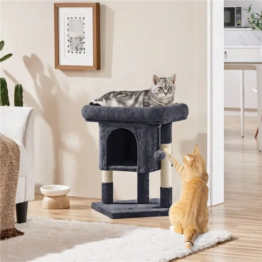23.5″ 2-Level Cat Tree With Wide Top Perch & Cat Condo & Natural Sisal Scratch Posts For Small/Medium Cats
23.5″ 2-Level Cat Tree With Wide Top Perch & Cat Condo & Natural Sisal Scratch Posts For Small/Medium Cats