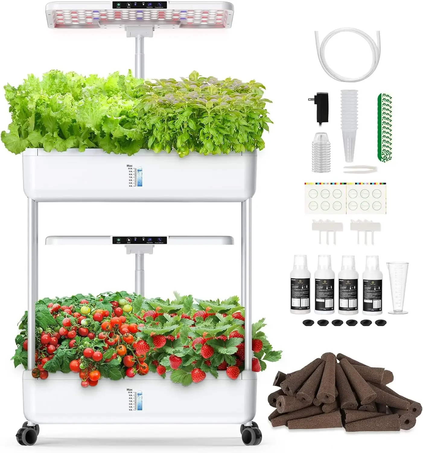2-Tier Hydroponic Indoor Garden System With LED Grow Light 10L Tank 44 Pods
2-Tier Hydroponic Indoor Garden System With LED Grow Light 10L Tank 44 Pods
