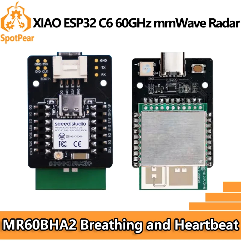 XIAO ESP32 C6 с радарным датчиком MR60BHA2 60 ГГц mmWave для обнаружения дыхания и сердцебиения ESPhome Home Assistant для SeeedStudio
XIAO ESP32 C6 с радарным датчиком MR60BHA2 60 ГГц mmWave для обнаружения дыхания и сердцебиения ESPhome Home Assistant для SeeedStudio