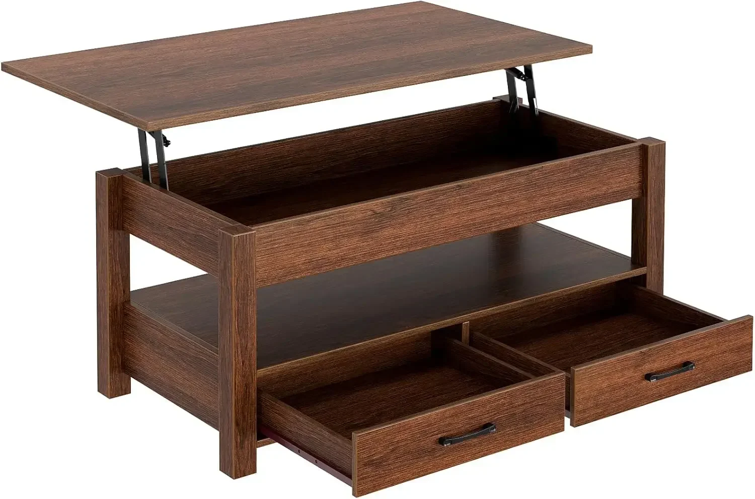 Coffee Table, Lift Top Coffee Table with Drawers and Hidden Compartment, Retro Central Table with Wooden Lift Tabletop
Coffee Table, Lift Top Coffee Table with Drawers and Hidden Compartment, Retro Central Table with Wooden Lift Tabletop
