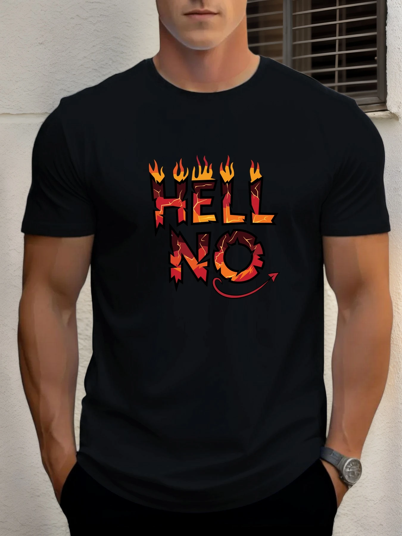 2025 Summer Men's Cotton T Shirt HELL NO Trendy Print Round Neck T-Shirt Casual Breathable Street Style Daily Top
2025 Summer Men's Cotton T Shirt HELL NO Trendy Print Round Neck T-Shirt Casual Breathable Street Style Daily Top