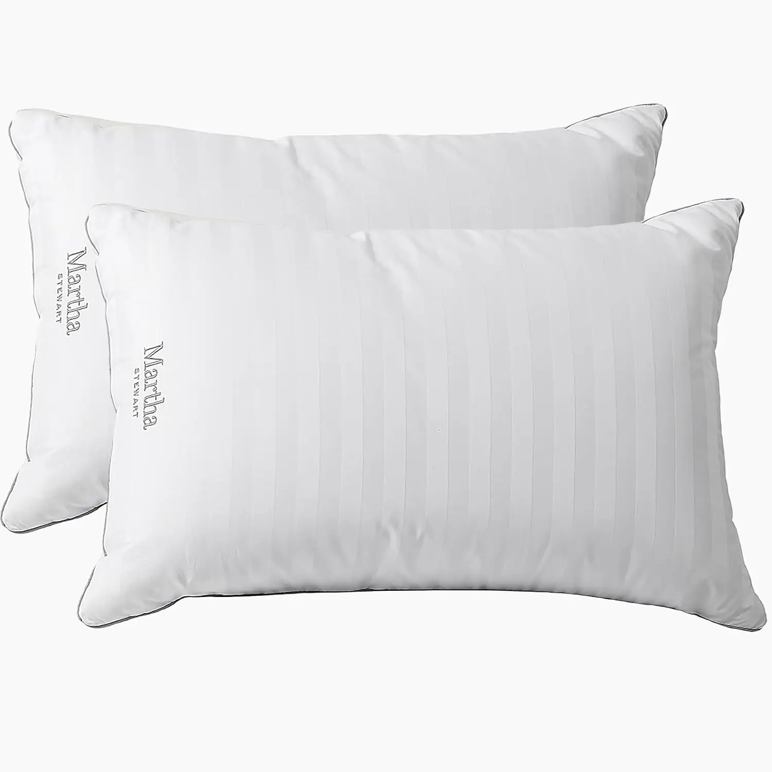 King Size Cotton Pillows Set of 2, 500 Thread Count Damask Stripe with Embroidery, Medium Soft Support
King Size Cotton Pillows Set of 2, 500 Thread Count Damask Stripe with Embroidery, Medium Soft Support