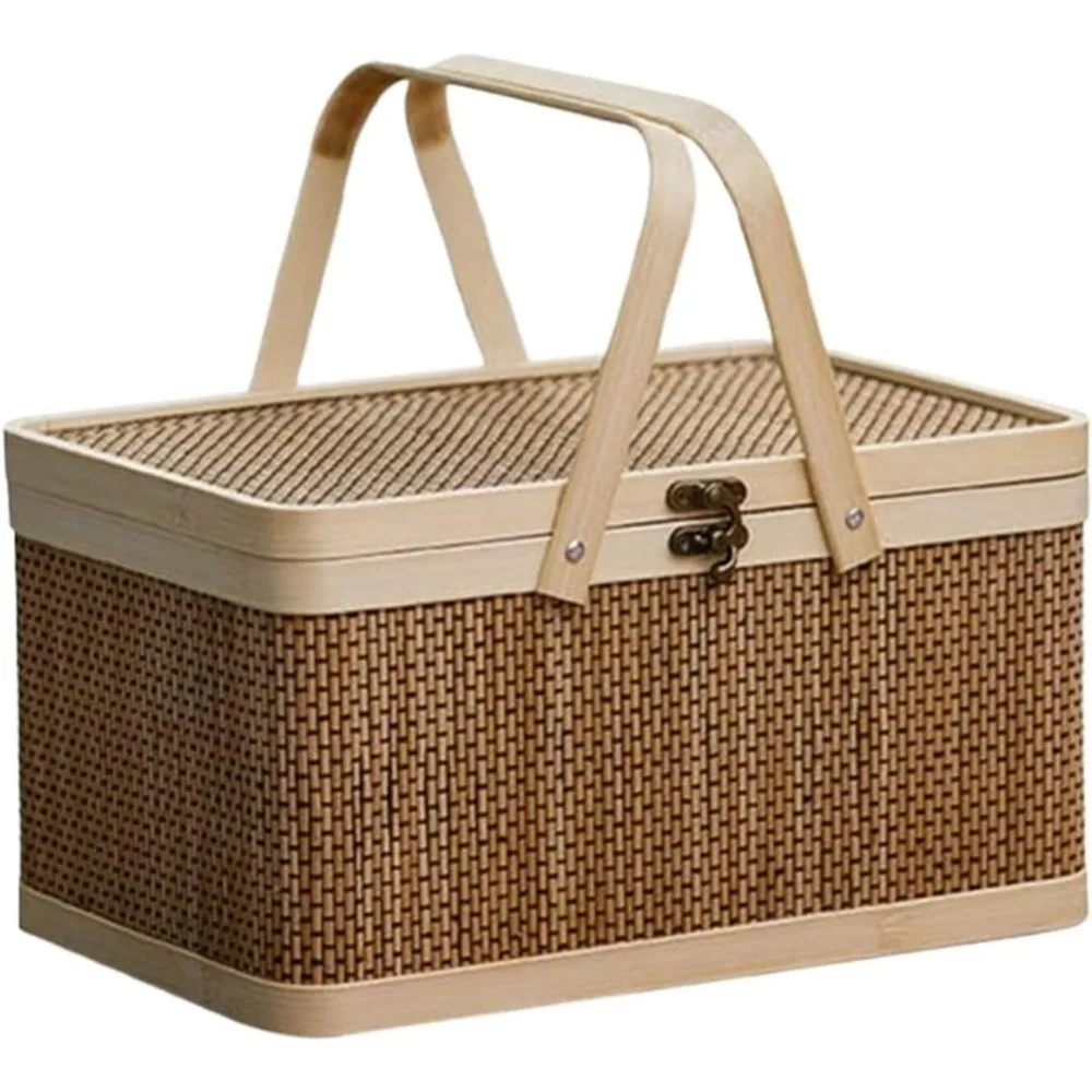 Fruit Basket Bamboo Fruit Baskets Natural -Friendly Woven Basket Bamboo Picnic Basket with Lid Handheld Snacks Bread Storage Bas
Fruit Basket Bamboo Fruit Baskets Natural -Friendly Woven Basket Bamboo Picnic Basket with Lid Handheld Snacks Bread Storage Bas