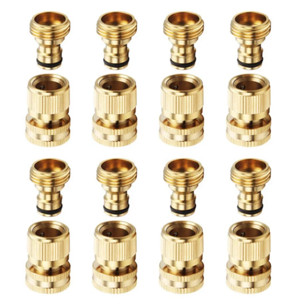 8Set 3/4 Inch Brass Hose Connection Adapter Brass Hose Connector Quick Connect Water Hose Fitting Female And Male Connector
8Set 3/4 Inch Brass Hose Connection Adapter Brass Hose Connector Quick Connect Water Hose Fitting Female And Male Connector