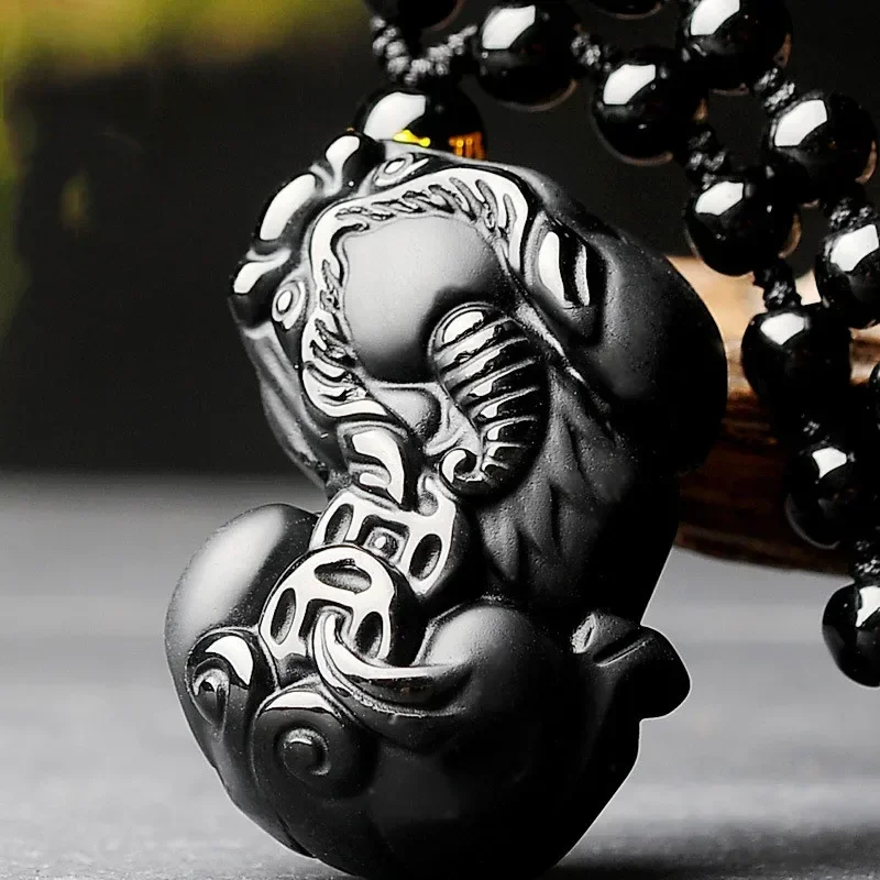 Natural Chinese Black Obsidian Hand Carved Jade Pendant Necklace with money string and cool black lovers jewelry accessories
Natural Chinese Black Obsidian Hand Carved Jade Pendant Necklace with money string and cool black lovers jewelry accessories