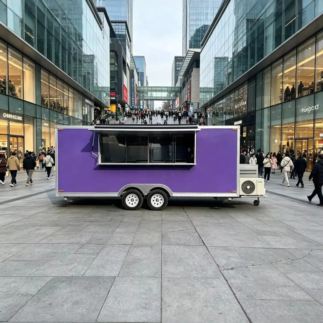 Purple 2-Axle Mobile Food Trailer with Awning & Air Conditioner Commercial Food Truck for Fast Food & Street Vending
Purple 2-Axle Mobile Food Trailer with Awning & Air Conditioner Commercial Food Truck for Fast Food & Street Vending