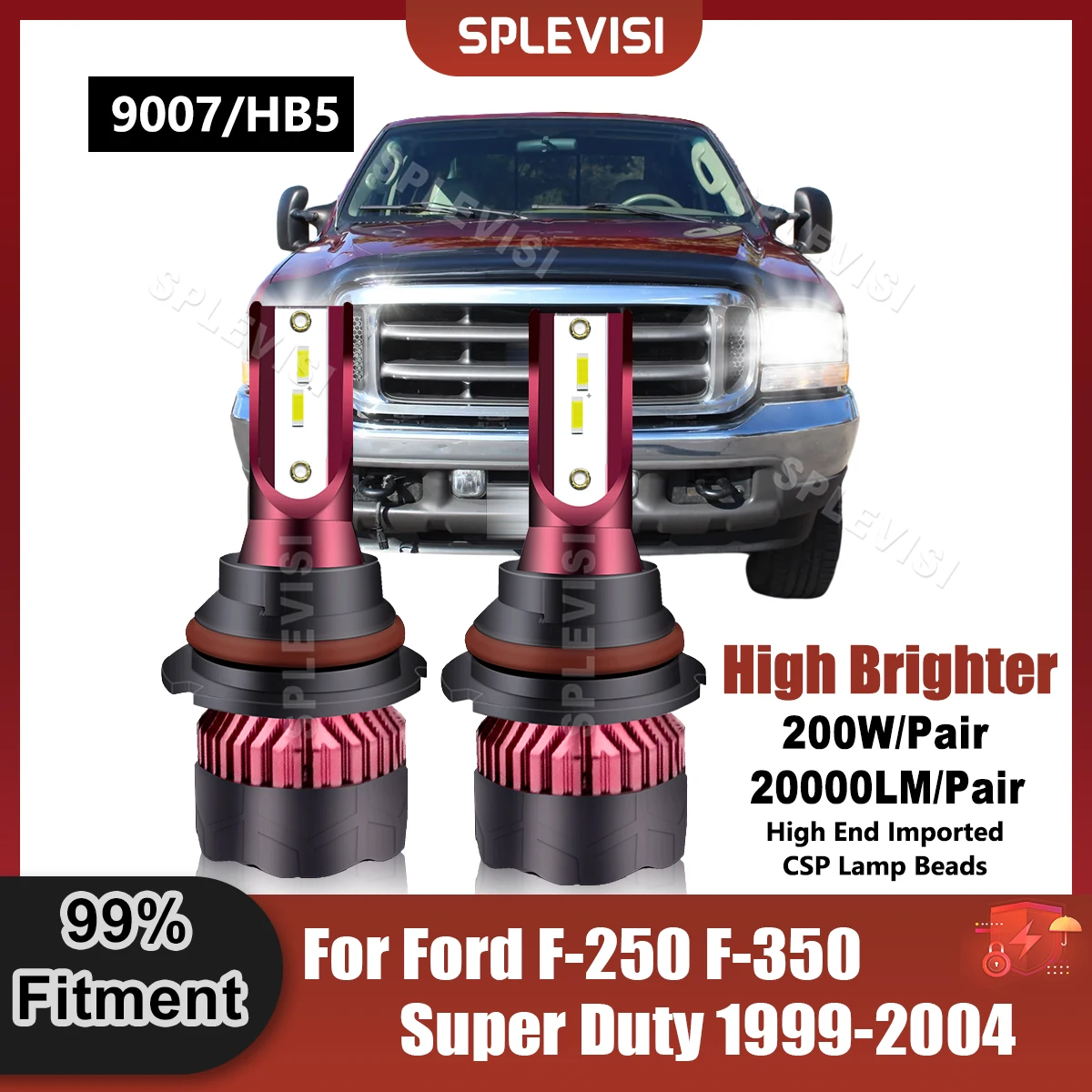 Plug And Play Upgrade LED Headlight Bulbs 6000K 200W For Ford F-250 F-350 Super Duty 1999 2000 2001 2002 2003 2004
Plug And Play Upgrade LED Headlight Bulbs 6000K 200W For Ford F-250 F-350 Super Duty 1999 2000 2001 2002 2003 2004