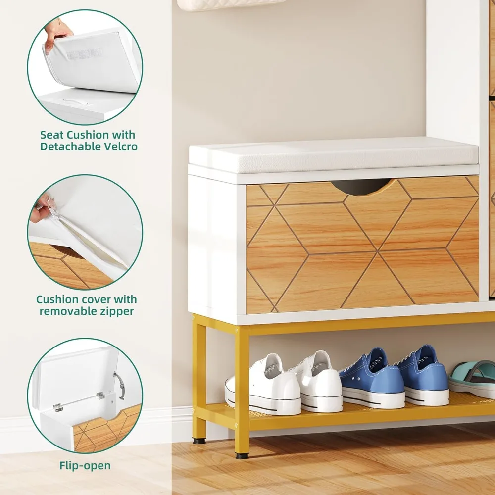 Entrance Shoe Cabinet W/Flip-top Drawer, Shoe Cabinet W/Storage Bench, Shoe Rack with Door, Living Room Shoes Storage Organizer
Entrance Shoe Cabinet W/Flip-top Drawer, Shoe Cabinet W/Storage Bench, Shoe Rack with Door, Living Room Shoes Storage Organizer