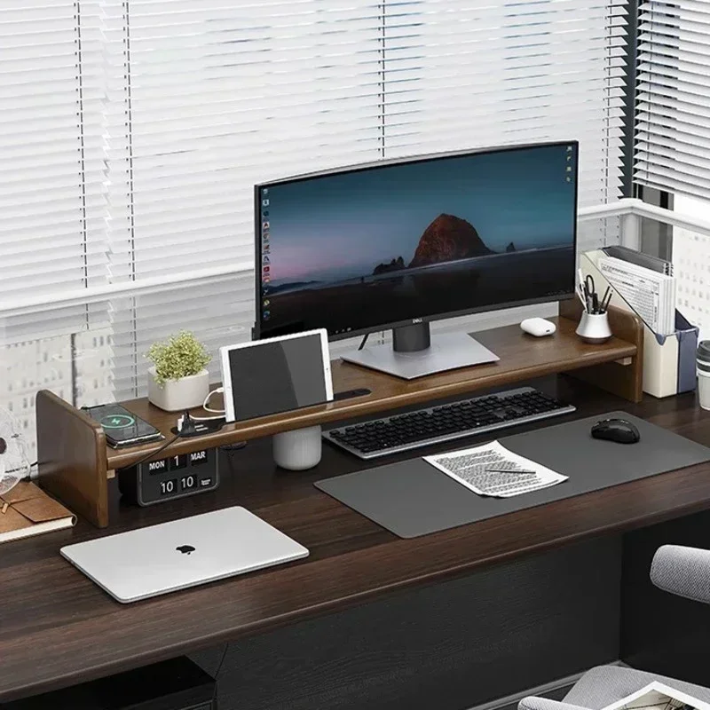 Wooden Desktop Computer Monitor Heightening Frame Black Walnut Wireless Charging USB Interface Laptop Stand Retro
Wooden Desktop Computer Monitor Heightening Frame Black Walnut Wireless Charging USB Interface Laptop Stand Retro