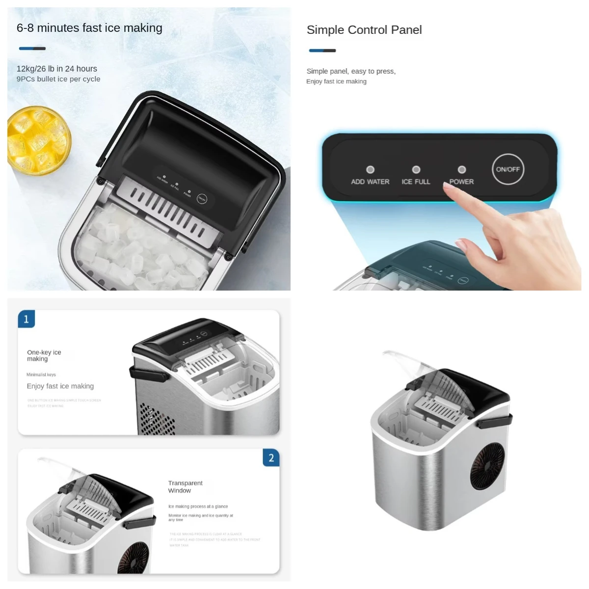 Mini Stainless Steel Bullet Ice Maker Electric For Home Dormitory Summer Use
Mini Stainless Steel Bullet Ice Maker Electric For Home Dormitory Summer Use