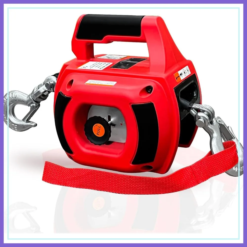1000LBS Portable Drill Winch, 40FT Alloy Steel Cable, Electric Winch for Lifting & Towing, Red
1000LBS Portable Drill Winch, 40FT Alloy Steel Cable, Electric Winch for Lifting & Towing, Red