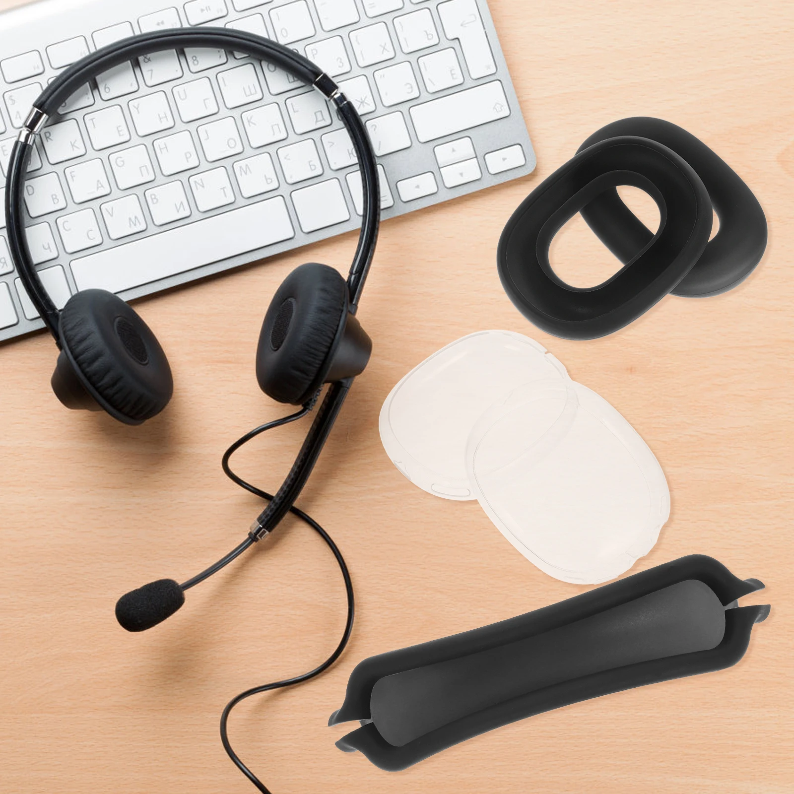 Three Piece Set Earphone Shell Cover Head Beam Cotton Cups Transparent Black Silicone PE Material Comfortable Touch Easy
Three Piece Set Earphone Shell Cover Head Beam Cotton Cups Transparent Black Silicone PE Material Comfortable Touch Easy