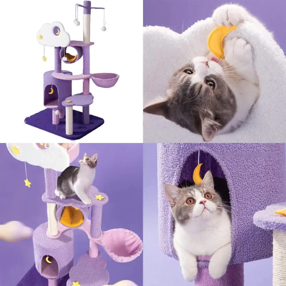 Multi-Level Dreamy Purple Cat Tree with Plush Resting Platforms, Tall Activity Tower, Scratching Posts for Cats
Multi-Level Dreamy Purple Cat Tree with Plush Resting Platforms, Tall Activity Tower, Scratching Posts for Cats