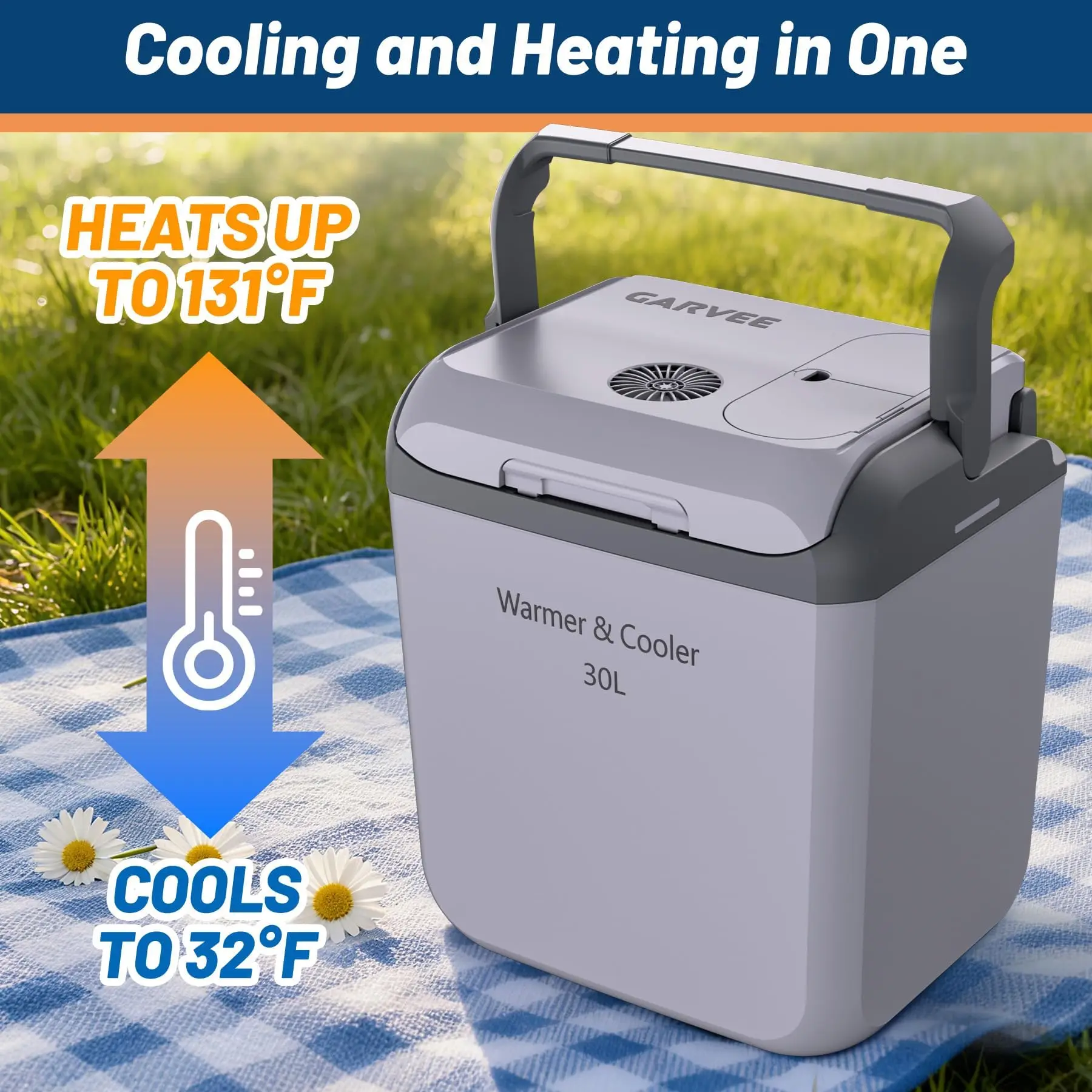 New 32 QT (30 L) Electric Cooler & Warmer, Portable Thermoelectric 12V/110V Refrigerator with Handle, Plug In Coolers, Car fridge for Vehicle, Truck, Travel, Camping, Light Gray
New 32 QT (30 L) Electric Cooler & Warmer, Portable Thermoelectric 12V/110V Refrigerator with Handle, Plug In Coolers, Car fridge for Vehicle, Truck, Travel, Camping, Light Gray