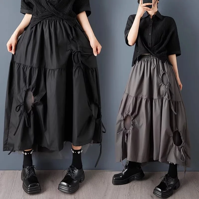 Japanese Style Pure Cotton Hollow Mesh Splicing Skirt, Fashionable High-End Casual Umbrella Skirt For Women j067
Japanese Style Pure Cotton Hollow Mesh Splicing Skirt, Fashionable High-End Casual Umbrella Skirt For Women j067